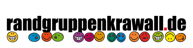 Randgruppenkrawall-Logo mit frechen Smileys